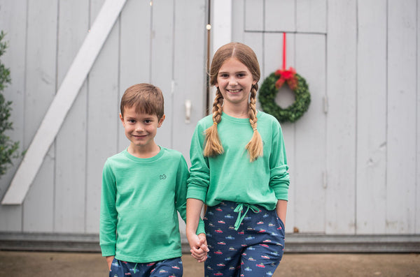 LS Vintage Christmas Car Shirt- Green Spruce