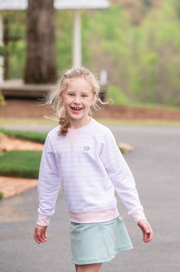 Crew Control Sweatshirt- Pink Tulle Stripe