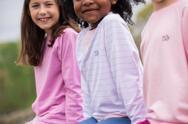Crew Control Sweatshirt- Pink Tulle Stripe