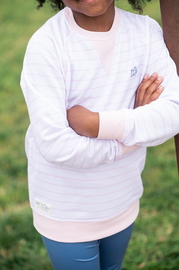 Crew Control Sweatshirt- Pink Tulle Stripe