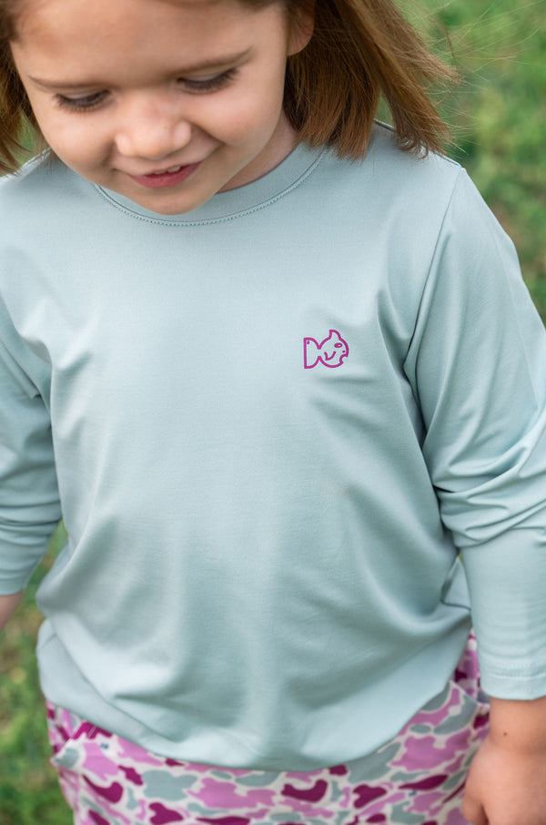 Pro Performance LS Orchid Break Point Camo Shirt- Blue Surf