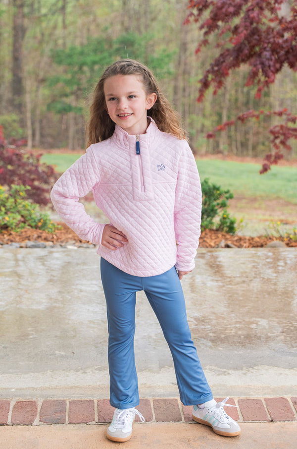 Girls Athletic Flare Legging- Copen Blue