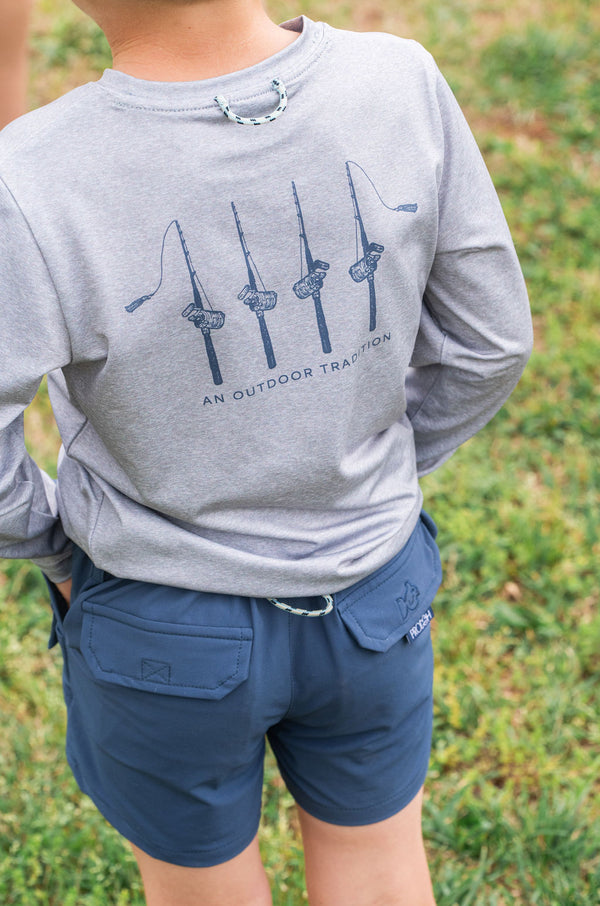 Pro Performance LS Fishing Rod Shirt- Heather Gray