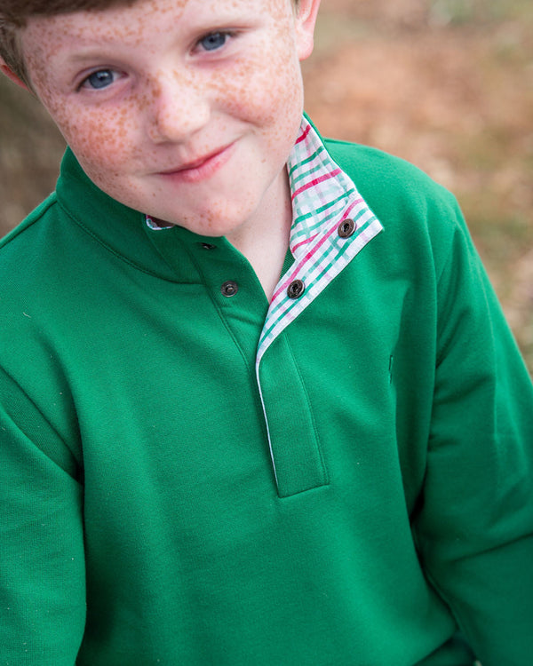 Sporty Snap Pullover- Abundant Green