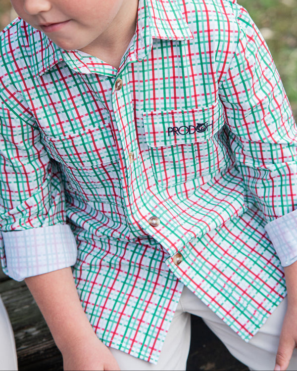 Founders Fishing Shirt- Holiday Plaid