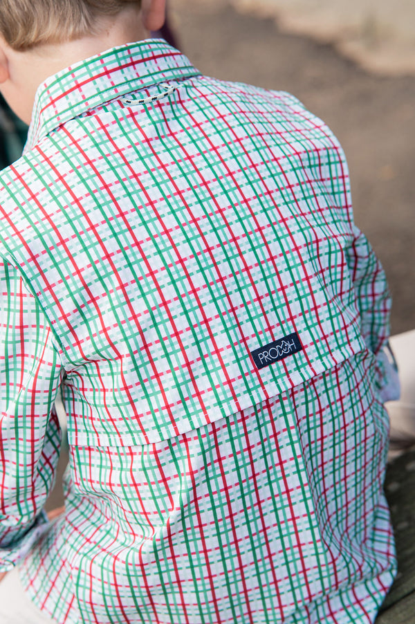 Founders Fishing Shirt- Holiday Plaid