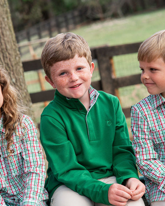 Sporty Snap Pullover- Abundant Green