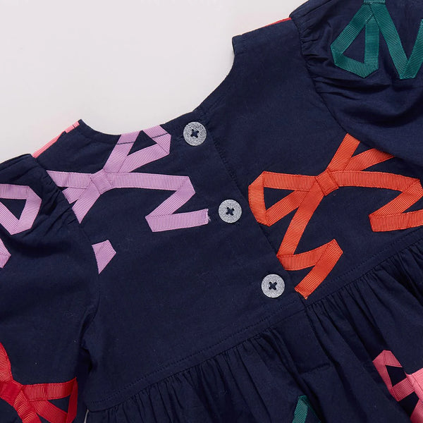 Brooke Dress- Multi Bow Applique