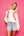 White Baseball Stitch Long Sleeve Sweater- (Women's)