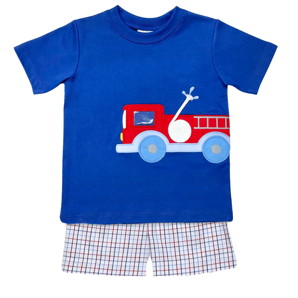 Firetruck Short Set- Royal Blue