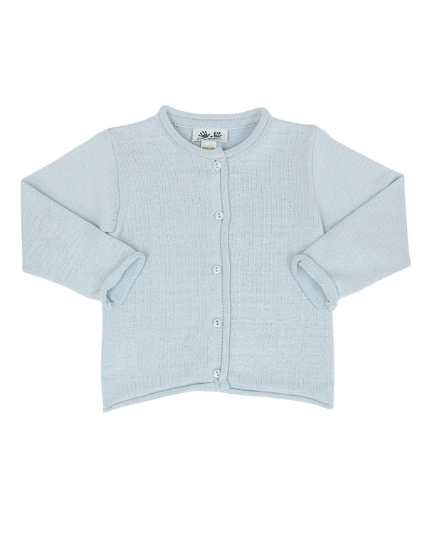 Jersey Rollneck Cardigan- Blue