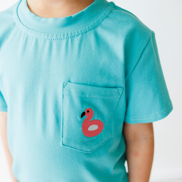Pocket Tee- Flamingo Floatie