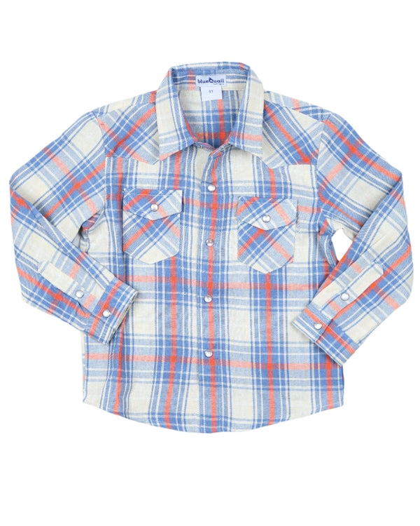 All American Plaid Pearl Snap Flannel Shirt