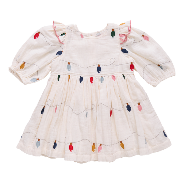 Embroidery Brooke Dress- Christmas Lights