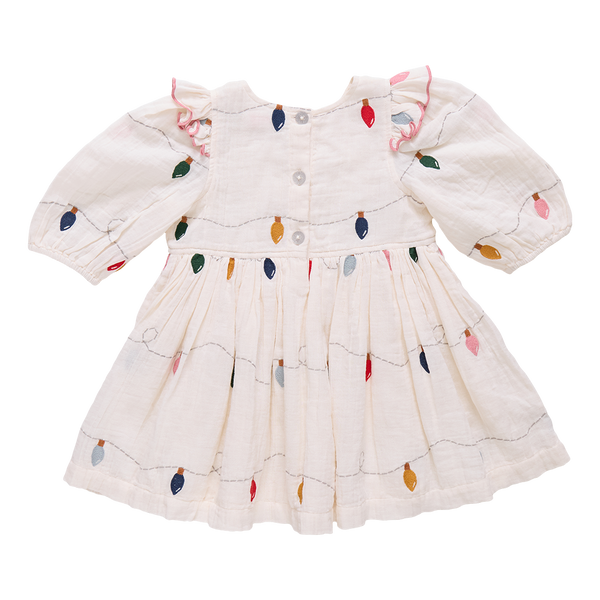 Embroidery Brooke Dress- Christmas Lights