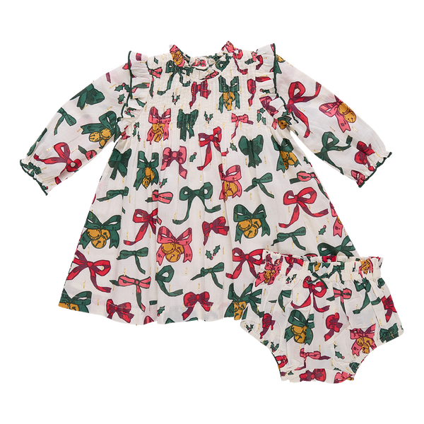 Jaipur Dress- Christmas Bows and Bells