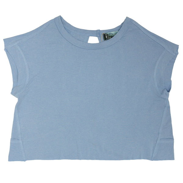 Split Back Top- Spring Blue