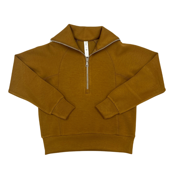 Air Essentials Half Zip Sweater- Camel