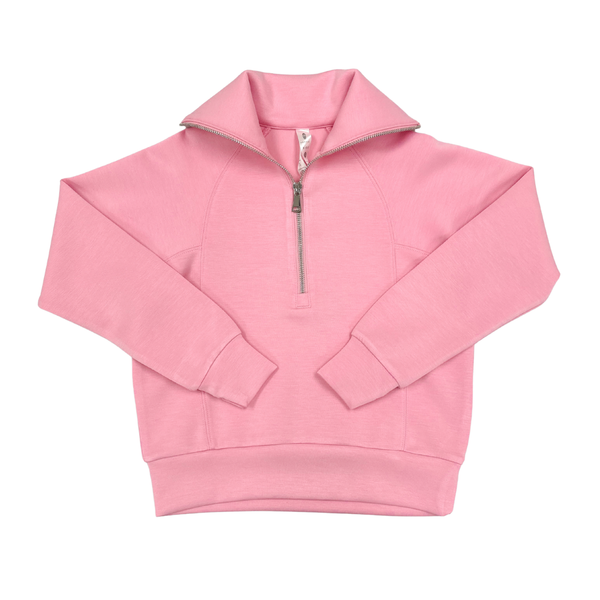 Air Essentials Half Zip Sweater- Pink