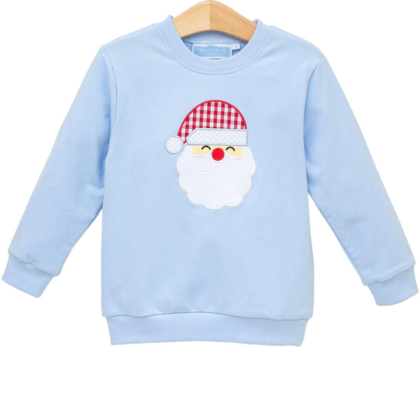 French Terry Pullover- Santa (Light Blue)