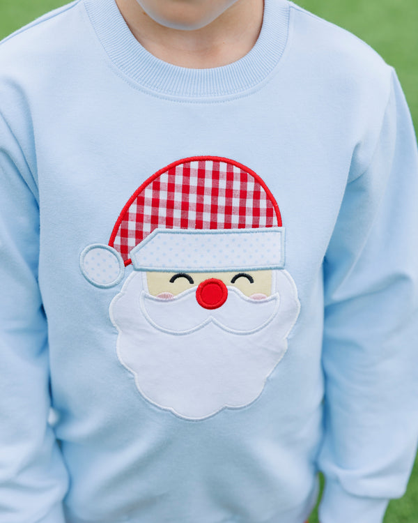 French Terry Pullover- Santa (Light Blue)