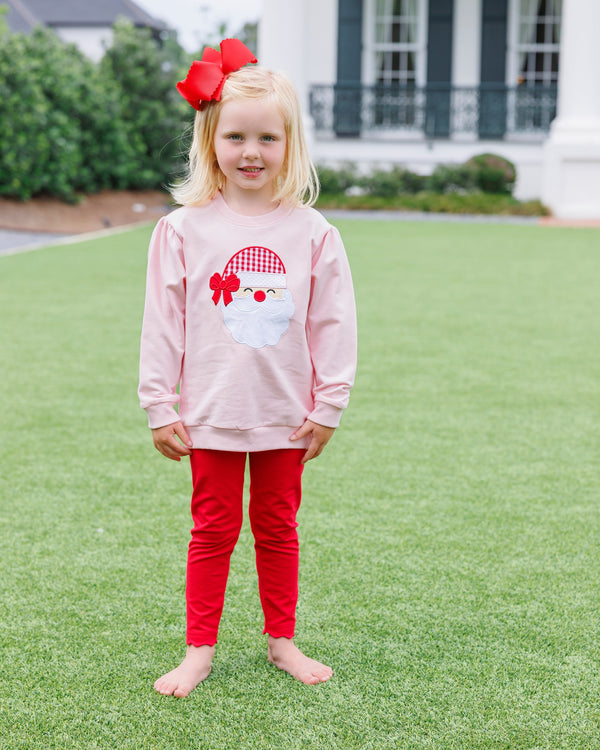 French Terry Pullover- Santa (Light Pink)