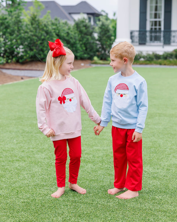French Terry Pullover- Santa (Light Pink)