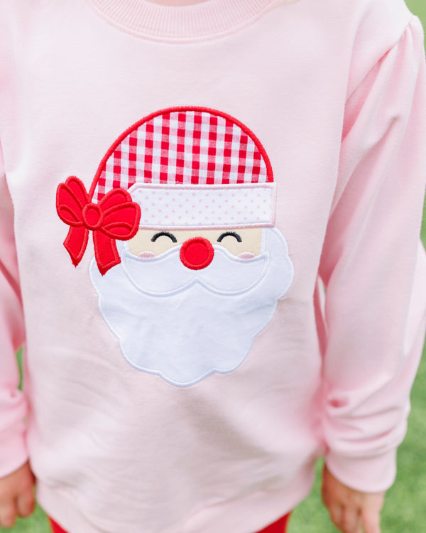 French Terry Pullover- Santa (Light Pink)