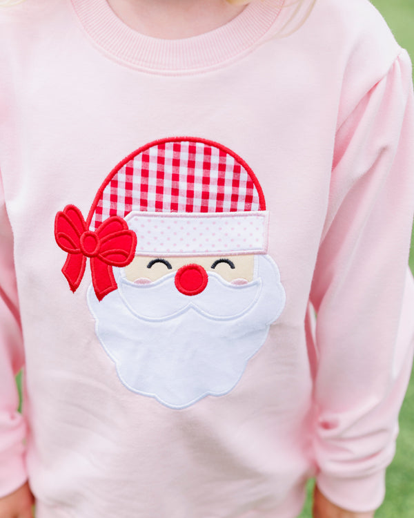 French Terry Pullover- Santa (Light Pink)