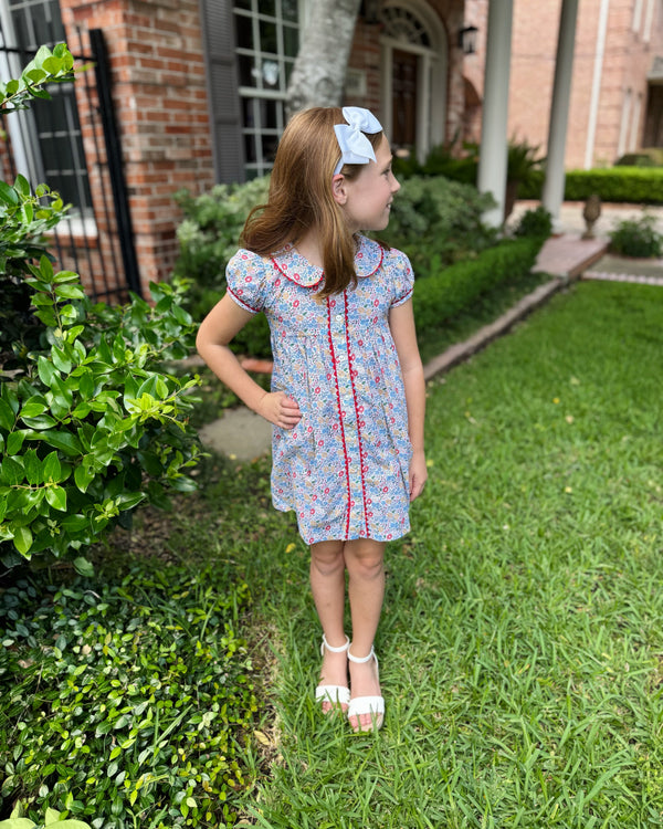 Floral Dress W/ Ric Rac Trim