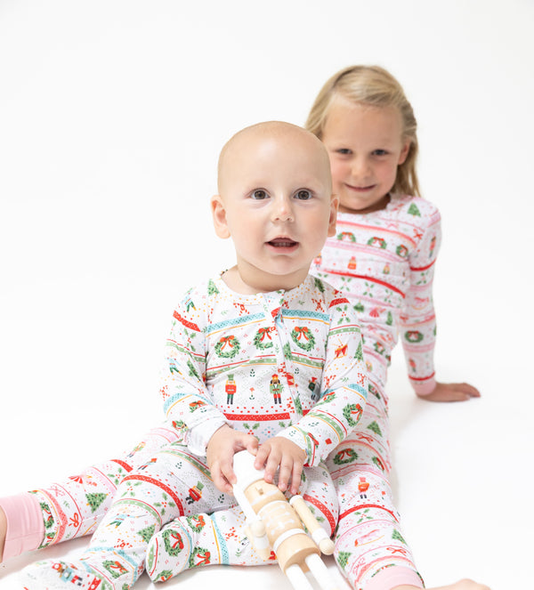 Nutcracker Fair Isle 2 Way Zipper Footie