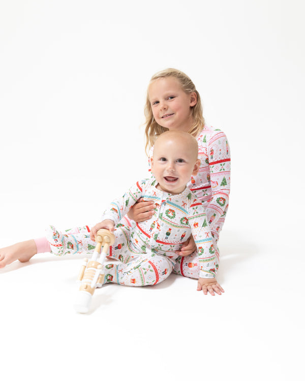 Nutcracker Fair Isle 2 Way Zipper Footie