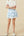 Crochet Trimmed Smocked Layered Skirt- Light Blue
