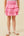 Crochet Trimmed Smocked Layered Skirt- Pink