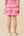 Crochet Trimmed Smocked Layered Skirt- Pink