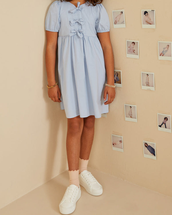Ribbon Detailed Puff Sleeve Dress