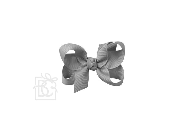 Grosgrain Bow On Clip- Grey