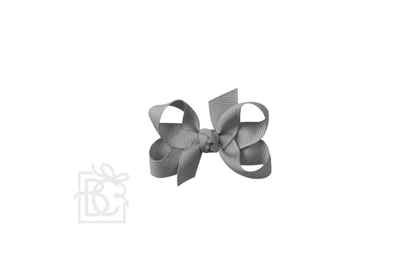 Grosgrain Bow On Clip- Grey