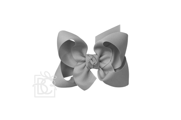 Grosgrain Bow On Clip- Grey