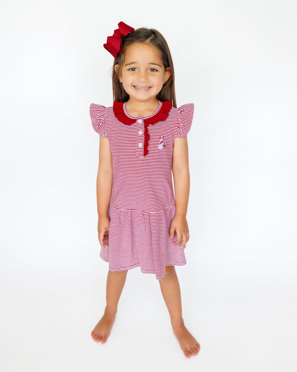 Game Day Dress- Crimson