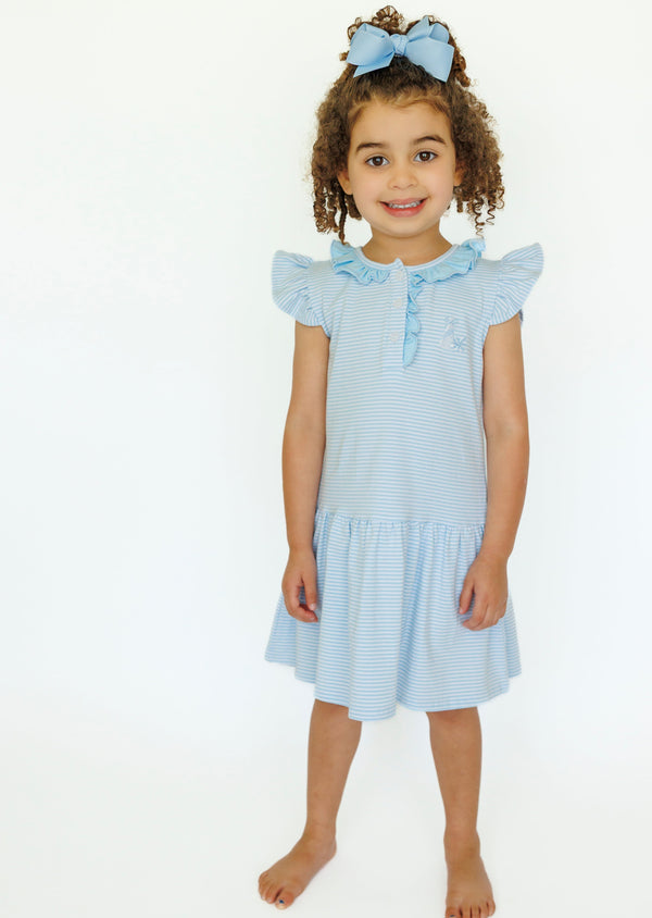 Game Day Dress- Light Blue