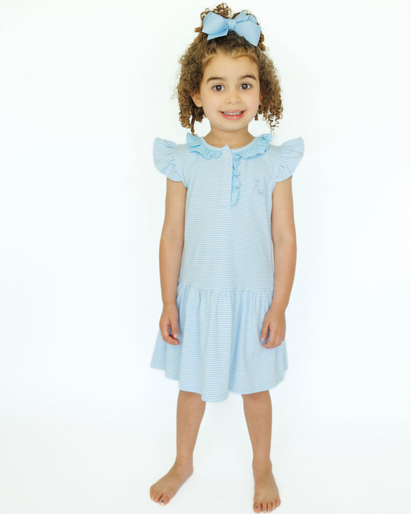 Game Day Dress- Light Blue