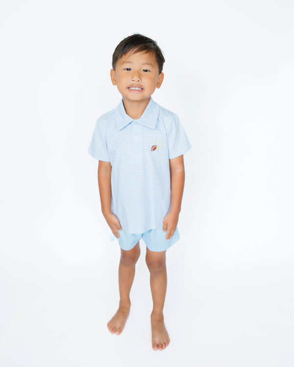 Game Day Polo- Light Blue