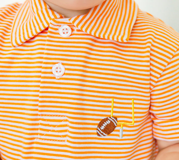 Game Day Polo Romper- Orange