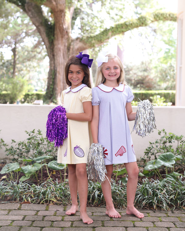 Game Day Pleat Dress- Yellow Stripe