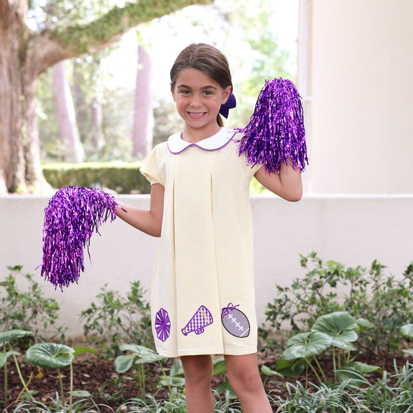 Game Day Pleat Dress- Yellow Stripe