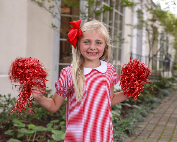 Game Day Pleat Dress- Red Stripe