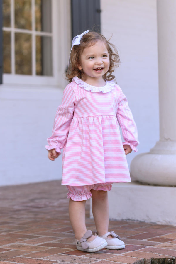 Georgia Bloomer Set- Light Pink Stripe