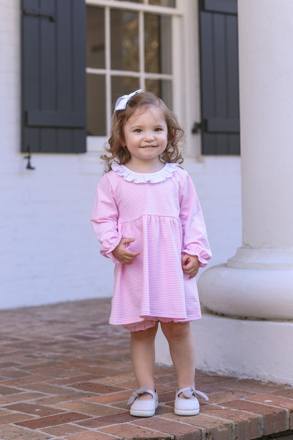 Georgia Bloomer Set- Light Pink Stripe