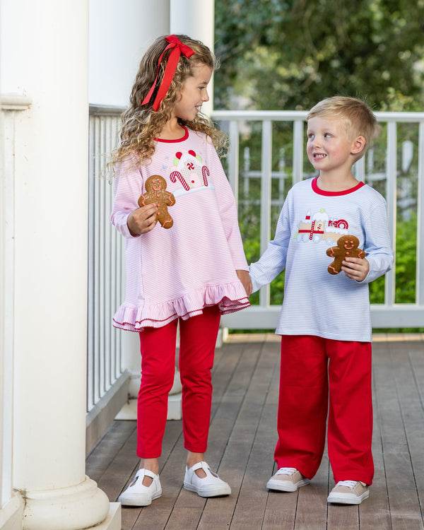 Gingerbread Train Pant Set